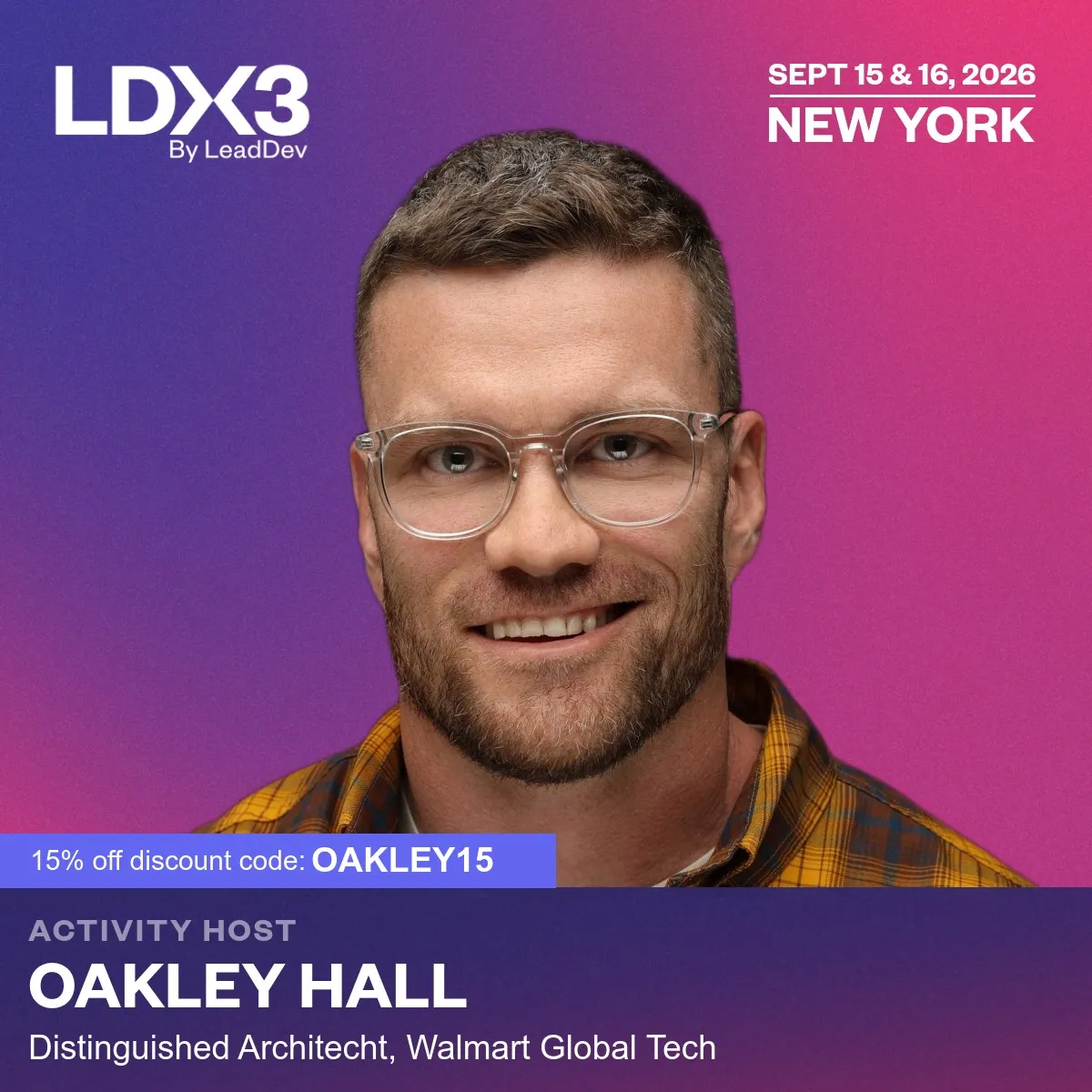 Oakley Hall activity host at LeadDev New York 2026